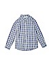 Old Navy 100% Cotton Plaid Blue Long Sleeve Button-Down Shirt Size 6 - 7 - photo 1