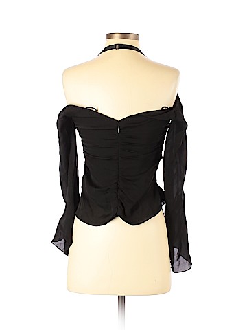 Cinq à Sept Long Sleeve Silk Top (view 2)