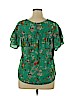 Xhilaration Green Short Sleeve Blouse Size XL - photo 2