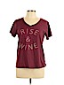 Taylor & Sage Burgundy Short Sleeve T-Shirt Size L - photo 1