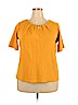 Rafaella 100% Cotton Yellow Short Sleeve Top Size 2X - photo 1