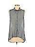 H&M 100% Polyester Teal Sleeveless Button-Down Shirt Size 8 - photo 1