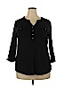 Karen Scott 100% Cotton Black 3/4 Sleeve Top Size 2X - photo 1