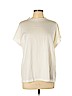 H&M 100% Silk Ivory Short Sleeve T-Shirt Size L - photo 1