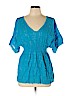 Express Blue Short Sleeve Blouse Size L - photo 1
