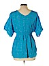 Express Blue Short Sleeve Blouse Size L - photo 2