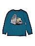 Gymboree 100% Cotton Graphic Teal Long Sleeve T-Shirt Size 7 - 8 - photo 1