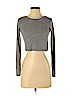 Topshop Gray Long Sleeve T-Shirt Size 4 - photo 1