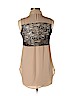 Monteau 100% Polyester Tan Sleeveless Blouse Size M - photo 2