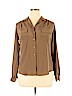 Assorted Brands 100% Polyester Brown Long Sleeve Blouse Size 16 - photo 1