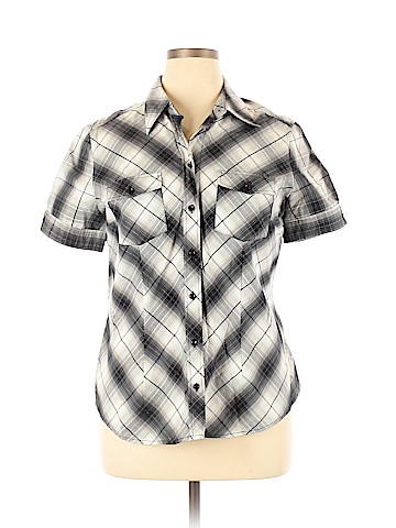 New York & Company Short Sleeve Button-Down Shirt (view 1)