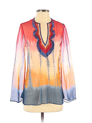BCBGMAXAZRIA 3/4 Sleeve Silk Top (view 1)