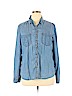 Maurices 100% Lyocell Blue Long Sleeve Button-Down Shirt Size XL - photo 1