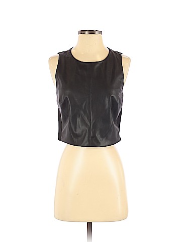 RACHEL Rachel Roy Faux Leather Top (view 1)
