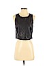 RACHEL Rachel Roy 100% Polyester Black Faux Leather Top Size 8 - photo 1
