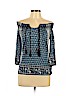 Lucky Brand 100% Viscose Blue 3/4 Sleeve Top Size L - photo 1