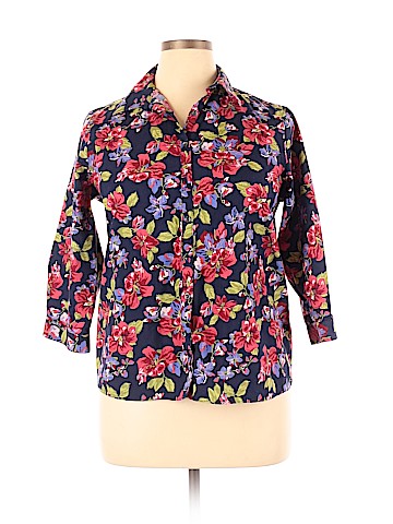 Lands' End 3/4 Sleeve Button-Down Shirt (view 1)