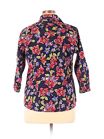 Lands' End 3/4 Sleeve Button-Down Shirt (view 2)