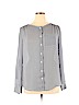 Lands' End 100% Polyester Blue Long Sleeve Blouse Size 14 - photo 1