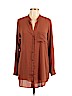 Forever 21 100% Polyester Brown Long Sleeve Blouse Size L - photo 1