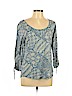 Lucky Brand Blue 3/4 Sleeve Top Size L - photo 1