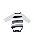 Baby Gap 100% Cotton Stripes Gray Long Sleeve Onesie Size 0-3 mo - photo 2