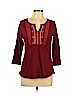 Lucky Brand 100% Cotton Burgundy Long Sleeve Top Size L - photo 1
