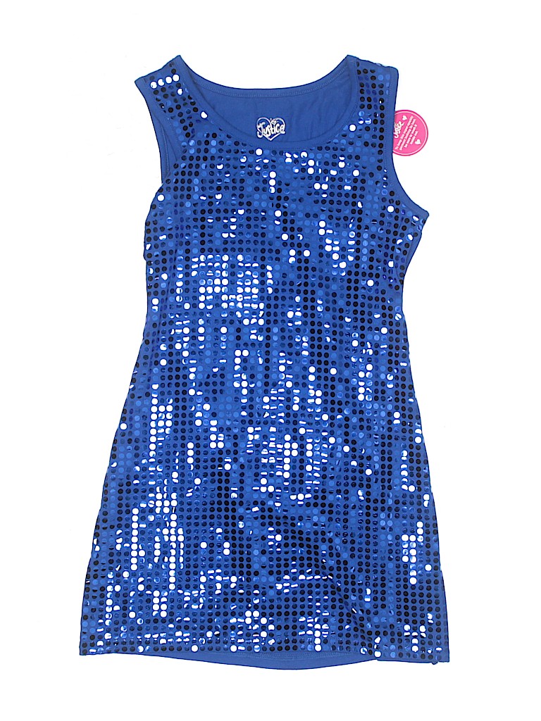 Justice 100 Cotton Blue Dress Size 8 67 off thredUP