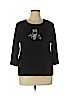 Karen Scott 100% Cotton Black 3/4 Sleeve T-Shirt Size 1X - photo 1