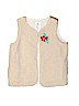 Disney 100% Polyester Ivory Faux Fur Vest Size 8 - photo 1