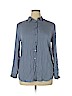 Joe Fresh 100% Modal Blue Long Sleeve Button-Down Shirt Size XL - photo 1