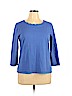 Talbots 100% Pima Cotton Blue 3/4 Sleeve T-Shirt Size XL - photo 1