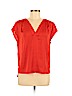 H&M 100% Polyester Orange Short Sleeve Blouse Size 8 - photo 1