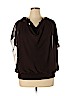 Lane Bryant 100% Polyester Brown Short Sleeve Blouse Size 14 - 16 Plus - photo 1