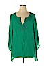 Zac & Rachel 100% Rayon Green 3/4 Sleeve Blouse Size 1X - photo 1