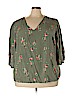 Ava & Viv 100% Rayon Green 3/4 Sleeve Blouse Size 4X - photo 1
