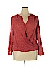 a.n.a. A New Approach 100% Rayon Red Long Sleeve Blouse Size XL - photo 1