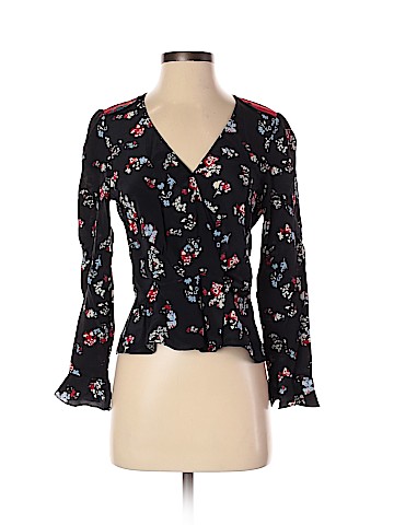 Tanya Taylor Long Sleeve Silk Top (view 1)