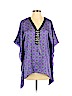 MICHAEL Michael Kors 100% Polyester Purple Short Sleeve Blouse Size Sm - Med - photo 1