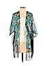 Double Zero 100% Polyester Teal Kimono Size S - photo 1