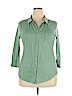 Merona 100% Cotton Green Long Sleeve Button-Down Shirt Size XXL - photo 1