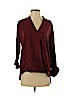 Maven West Burgundy Long Sleeve Blouse Size S - photo 1