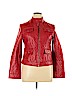 Prune Red Faux Leather Jacket Size EU 46 / US 16 - photo 1