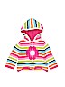 Gymboree 100% Cotton Stripes Graphic Pink Zip Up Hoodie Size 12-18 mo - photo 1