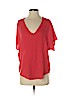 Lush 100% Polyester Red Short Sleeve Blouse Size XS - photo 1