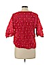 Madewell 100% Polyester Red 3/4 Sleeve Blouse Size L - photo 2