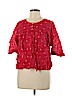 Madewell 100% Polyester Red 3/4 Sleeve Blouse Size L - photo 1