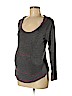 Due Time Maternity Gray Pullover Hoodie Size M - photo 1