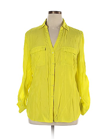 New York & Company 3/4 Sleeve Button-Down Shirt (view 1)