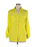 New York & Company Yellow 3/4 Sleeve Button-Down Shirt Size XL - photo 1